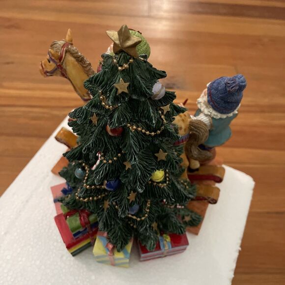 Fitz and Floyd Happy Holidays Stocking Holder 2004 Santa Elf Christmas Tree - Picture 12 of 16